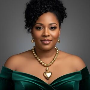 Heart Pendant & CCB Necklace Set